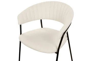 Sett med 2 spisestoler Mariposa - Hvit, Svart/Bouclé - Møbler - Stoler - Spisestuestoler & kjøkkenstoler