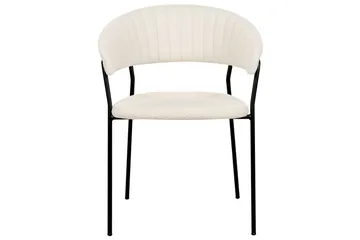 Sett med 2 spisestoler Mariposa - Hvit, Svart/Bouclé - Møbler - Stoler - Spisestuestoler & kjøkkenstoler