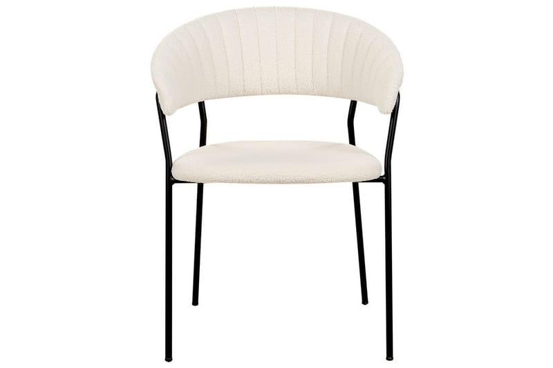 Sett med 2 spisestoler Mariposa - Hvit, Svart/Bouclé - Møbler - Stoler - Spisestuestoler & kjøkkenstoler