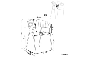 Sett med 2 spisestoler Mariposa - Hvit, Svart/Bouclé - Møbler - Stoler - Spisestuestoler & kjøkkenstoler