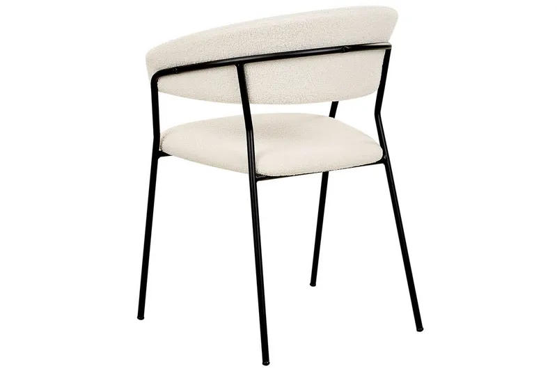 Sett med 2 spisestoler Mariposa - Hvit, Svart/Bouclé - Møbler - Stoler - Spisestuestoler & kjøkkenstoler