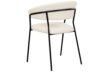 Sett med 2 spisestoler Mariposa - Hvit, Svart/Bouclé - Møbler - Stoler - Spisestuestoler & kjøkkenstoler