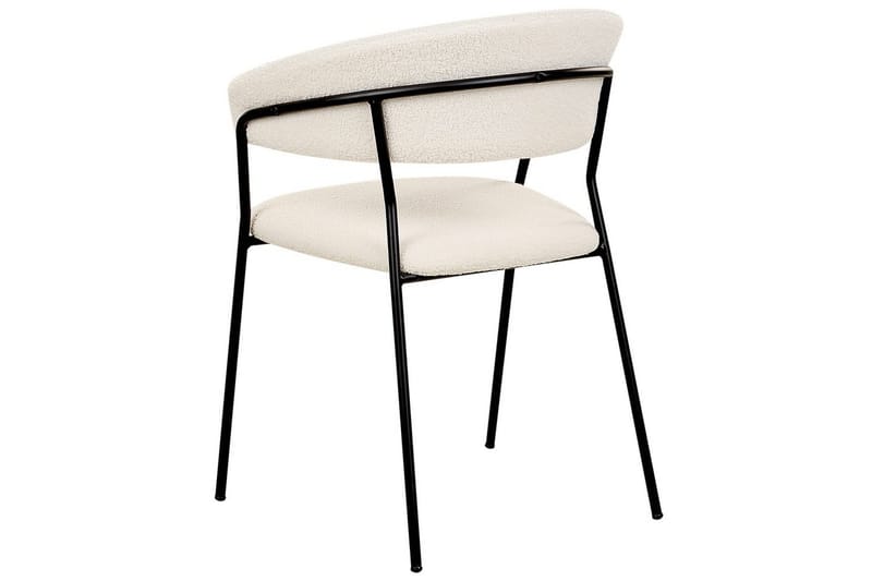 Sett med 2 spisestoler Mariposa - Hvit, Svart/Bouclé - Møbler - Stoler - Spisestuestoler & kjøkkenstoler