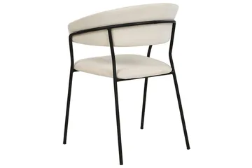 Sett med 2 spisestoler Mariposa - Kremhvit, Svart/Fløyel - Møbler - Stoler - Spisestuestoler & kjøkkenstoler