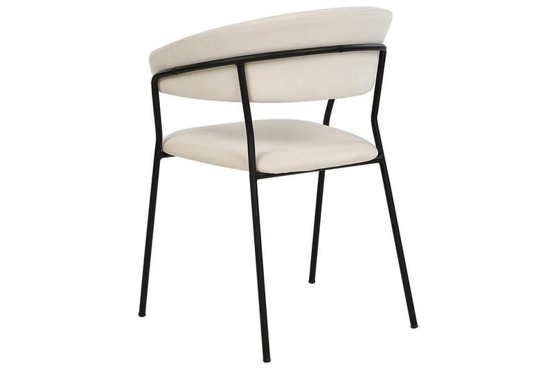 Sett med 2 spisestoler Mariposa - Kremhvit, Svart/Fløyel - Møbler - Stoler - Spisestuestoler & kjøkkenstoler