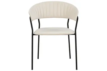 Sett med 2 spisestoler Mariposa - Kremhvit, Svart/Fløyel - Møbler - Stoler - Spisestuestoler & kjøkkenstoler