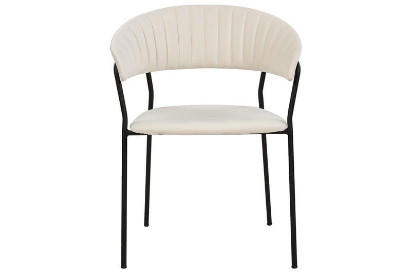 Sett med 2 spisestoler Mariposa - Kremhvit, Svart/Fløyel - Møbler - Stoler - Spisestuestoler & kjøkkenstoler
