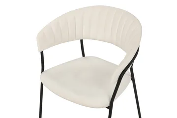 Sett med 2 spisestoler Mariposa - Kremhvit, Svart/Fløyel - Møbler - Stoler - Spisestuestoler & kjøkkenstoler