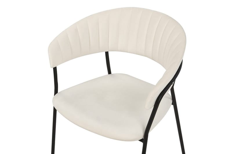 Sett med 2 spisestoler Mariposa - Kremhvit, Svart/Fløyel - Møbler - Stoler - Spisestuestoler & kjøkkenstoler