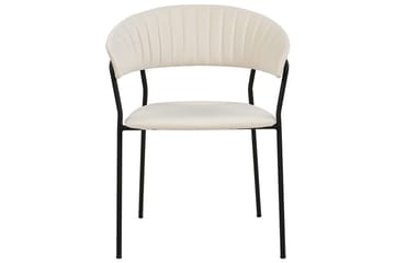 Sett med 2 spisestoler Mariposa - Kremhvit, Svart/Fløyel - Møbler - Stoler - Spisestuestoler & kjøkkenstoler