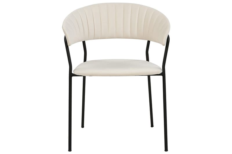 Sett med 2 spisestoler Mariposa - Kremhvit, Svart/Fløyel - Møbler - Stoler - Spisestuestoler & kjøkkenstoler