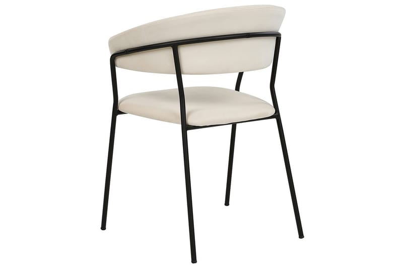 Sett med 2 spisestoler Mariposa - Kremhvit, Svart/Fløyel - Møbler - Stoler - Spisestuestoler & kjøkkenstoler