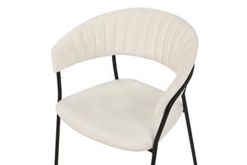 Sett med 2 spisestoler Mariposa - Kremhvit, Svart/Fløyel - Møbler - Stoler - Spisestuestoler & kjøkkenstoler