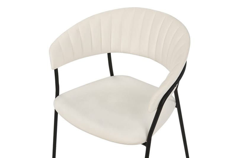 Sett med 2 spisestoler Mariposa - Kremhvit, Svart/Fløyel - Møbler - Stoler - Spisestuestoler & kjøkkenstoler