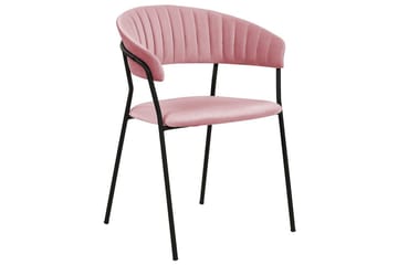 Sett med 2 spisestoler Mariposa - Rosa, svart/fløyel - Møbler - Stoler - Spisestuestoler & kjøkkenstoler