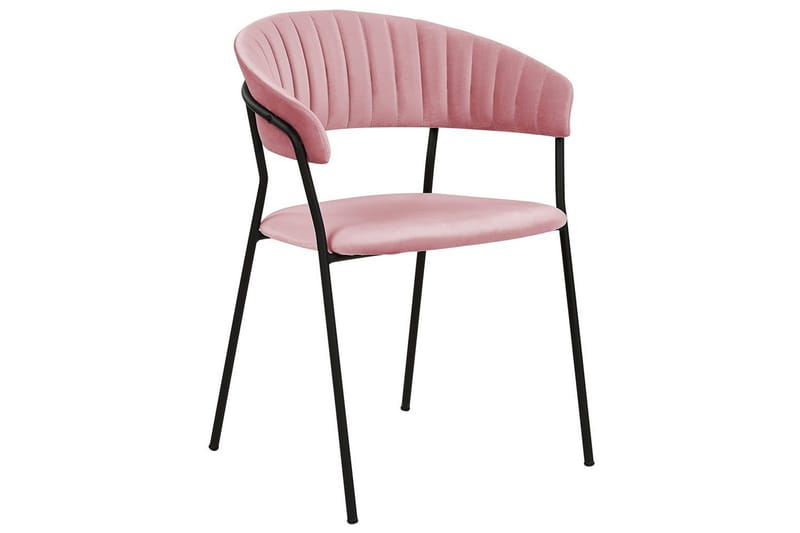 Sett med 2 spisestoler Mariposa - Rosa, svart/fløyel - Møbler - Stoler - Spisestuestoler & kjøkkenstoler