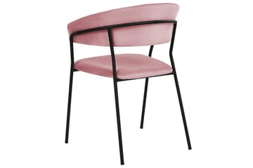 Sett med 2 spisestoler Mariposa - Rosa, svart/fløyel - Møbler - Stoler - Spisestuestoler & kjøkkenstoler