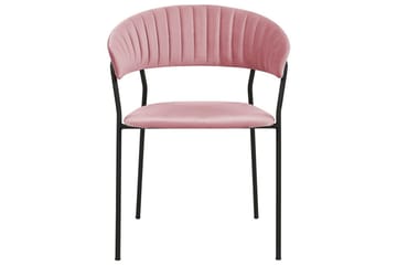Sett med 2 spisestoler Mariposa - Rosa, svart/fløyel - Møbler - Stoler - Spisestuestoler & kjøkkenstoler