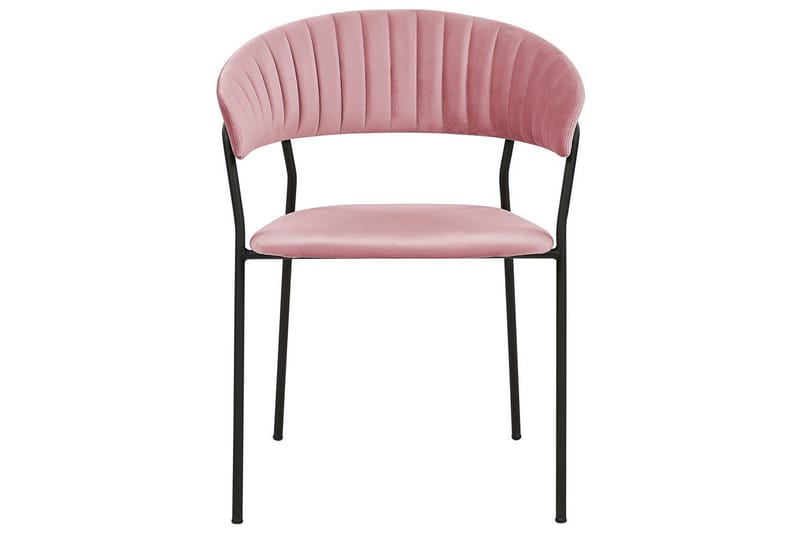 Sett med 2 spisestoler Mariposa - Rosa, svart/fløyel - Møbler - Stoler - Spisestuestoler & kjøkkenstoler