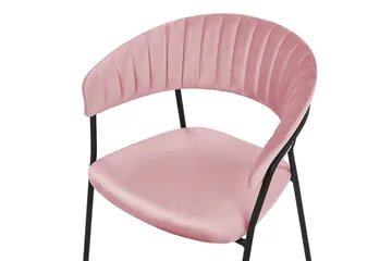 Sett med 2 spisestoler Mariposa - Rosa, svart/fløyel - Møbler - Stoler - Spisestuestoler & kjøkkenstoler