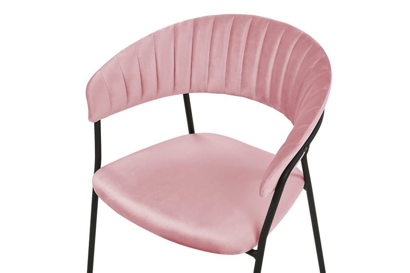 Sett med 2 spisestoler Mariposa - Rosa, svart/fløyel - Møbler - Stoler - Spisestuestoler & kjøkkenstoler