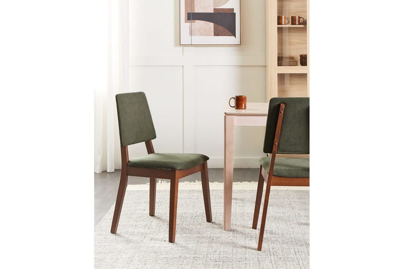 Sett med 2 spisestoler Merrill - Mørkt tre, grønt - Møbler - Stoler - Spisestuestoler & kjøkkenstoler