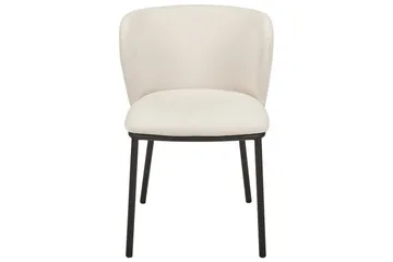 Sett med 2 spisestoler Mina - Beige, svart/Polyester - Møbler - Stoler - Spisestuestoler & kjøkkenstoler