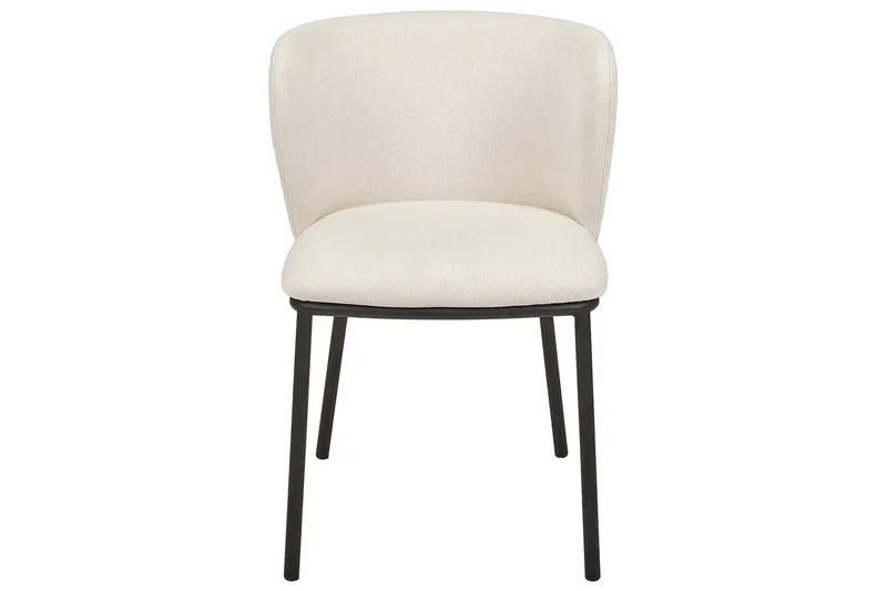 Sett med 2 spisestoler Mina - Beige, svart/Polyester - Møbler - Stoler - Spisestuestoler & kjøkkenstoler