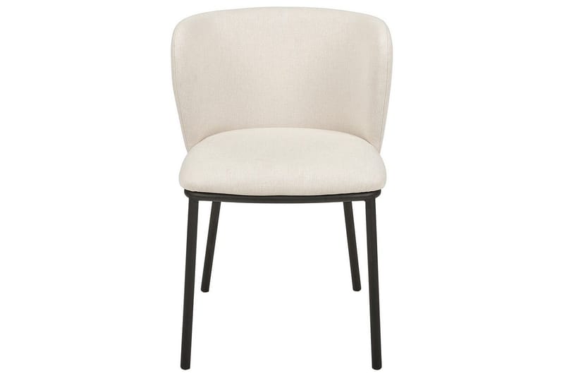 Sett med 2 spisestoler Mina - Beige, svart/Polyester - Møbler - Stoler - Spisestuestoler & kjøkkenstoler