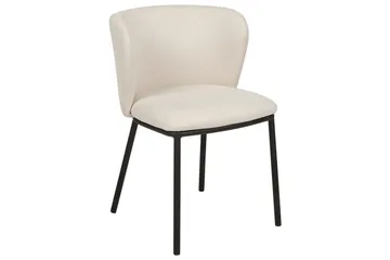 Sett med 2 spisestoler Mina - Beige, svart/Polyester - Møbler - Stoler - Spisestuestoler & kjøkkenstoler