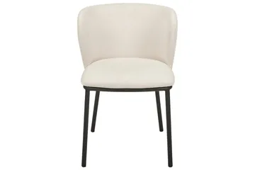 Sett med 2 spisestoler Mina - Beige, svart/Polyester - Møbler - Stoler - Spisestuestoler & kjøkkenstoler