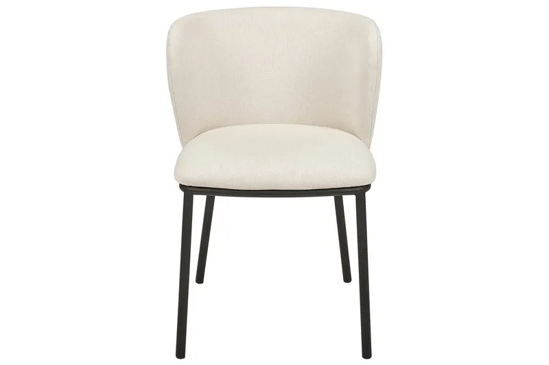 Sett med 2 spisestoler Mina - Beige, svart/Polyester - Møbler - Stoler - Spisestuestoler & kjøkkenstoler