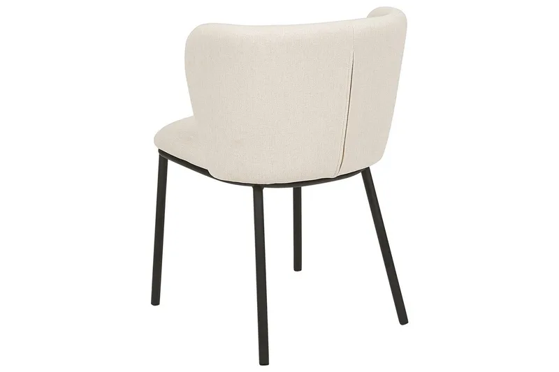 Sett med 2 spisestoler Mina - Beige, svart/Polyester - Møbler - Stoler - Spisestuestoler & kjøkkenstoler