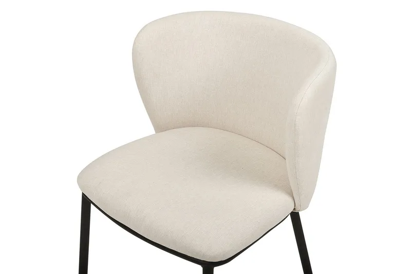 Sett med 2 spisestoler Mina - Beige, svart/Polyester - Møbler - Stoler - Spisestuestoler & kjøkkenstoler
