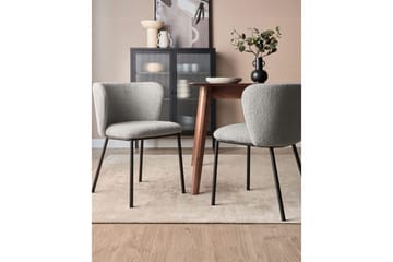 Sett med 2 spisestoler Mina - Grå, svart/Bouclé - Møbler - Stoler - Spisestuestoler & kjøkkenstoler