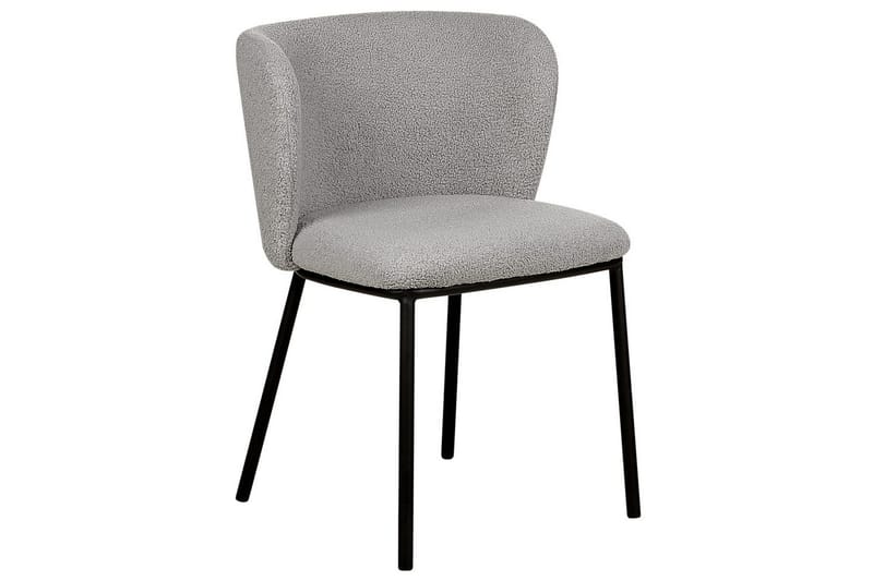 Sett med 2 spisestoler Mina - Grå, svart/Bouclé - Møbler - Stoler - Spisestuestoler & kjøkkenstoler