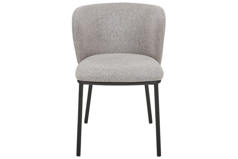 Sett med 2 spisestoler Mina - Grå, svart/Polyester - Møbler - Stoler - Spisestuestoler & kjøkkenstoler