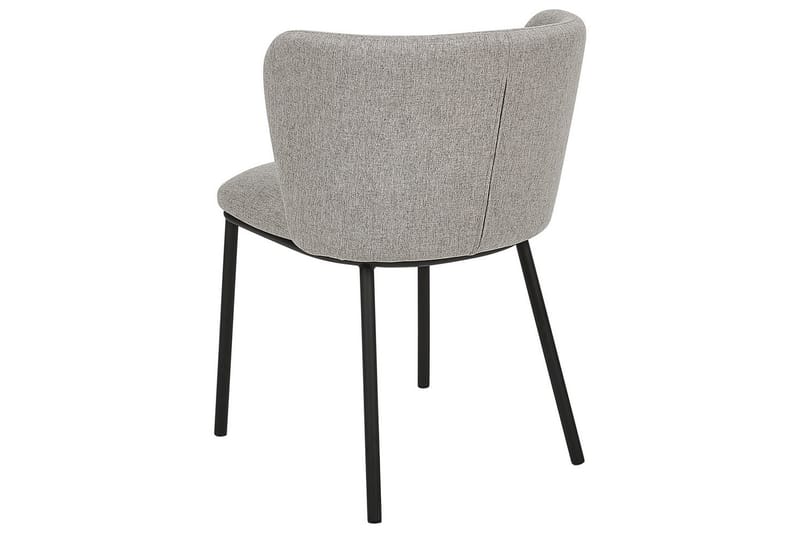 Sett med 2 spisestoler Mina - Grå, svart/Polyester - Møbler - Stoler - Spisestuestoler & kjøkkenstoler