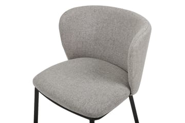 Sett med 2 spisestoler Mina - Grå, svart/Polyester - Møbler - Stoler - Spisestuestoler & kjøkkenstoler