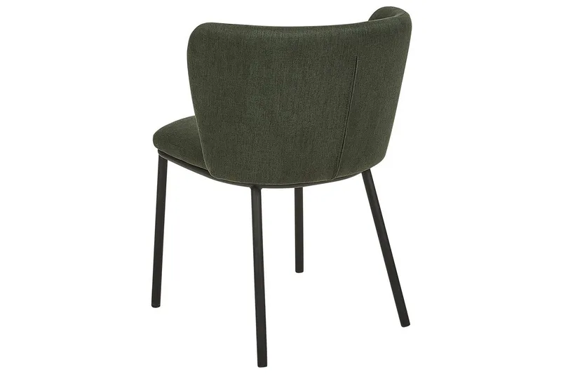 Sett med 2 spisestoler Mina - Grønn, Svart/Polyester - Møbler - Stoler - Spisestuestoler & kjøkkenstoler