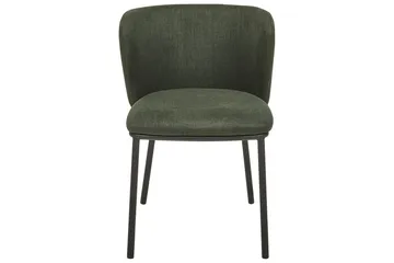 Sett med 2 spisestoler Mina - Grønn, Svart/Polyester - Møbler - Stoler - Spisestuestoler & kjøkkenstoler