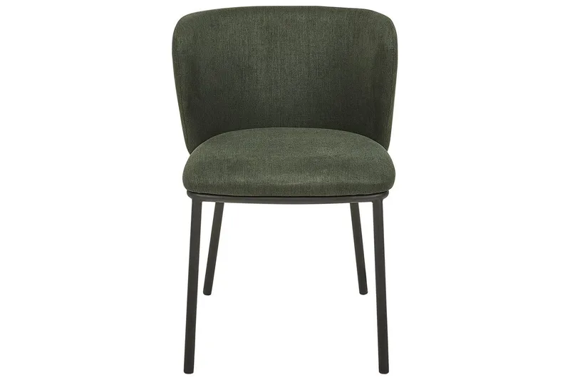 Sett med 2 spisestoler Mina - Grønn, Svart/Polyester - Møbler - Stoler - Spisestuestoler & kjøkkenstoler