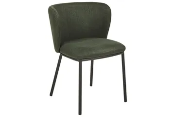 Sett med 2 spisestoler Mina - Grønn, Svart/Polyester - Møbler - Stoler - Spisestuestoler & kjøkkenstoler