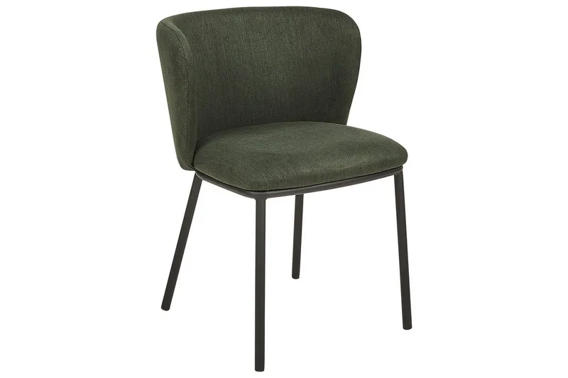 Sett med 2 spisestoler Mina - Grønn, Svart/Polyester - Møbler - Stoler - Spisestuestoler & kjøkkenstoler