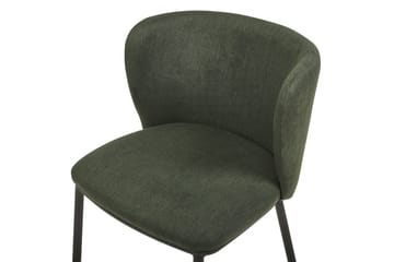 Sett med 2 spisestoler Mina - Grønn, Svart/Polyester - Møbler - Stoler - Spisestuestoler & kjøkkenstoler