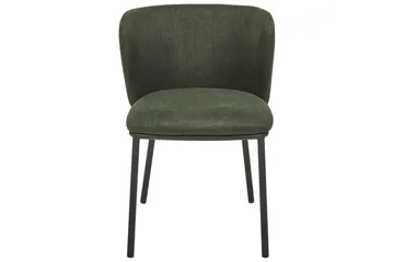 Sett med 2 spisestoler Mina - Grønn, Svart/Polyester - Møbler - Stoler - Spisestuestoler & kjøkkenstoler