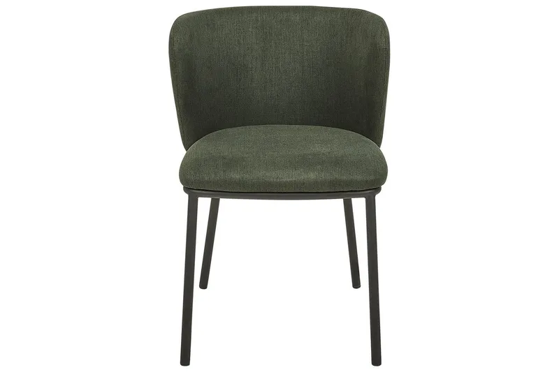 Sett med 2 spisestoler Mina - Grønn, Svart/Polyester - Møbler - Stoler - Spisestuestoler & kjøkkenstoler