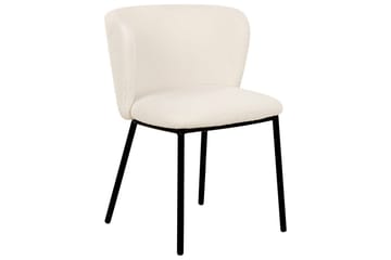 Sett med 2 spisestoler Mina - Hvit, Svart/Bouclé - Møbler - Stoler - Spisestuestoler & kjøkkenstoler