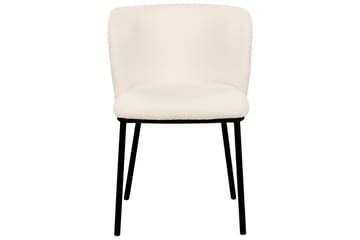 Sett med 2 spisestoler Mina - Hvit, Svart/Bouclé - Møbler - Stoler - Spisestuestoler & kjøkkenstoler