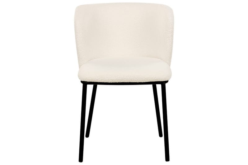 Sett med 2 spisestoler Mina - Hvit, Svart/Bouclé - Møbler - Stoler - Spisestuestoler & kjøkkenstoler